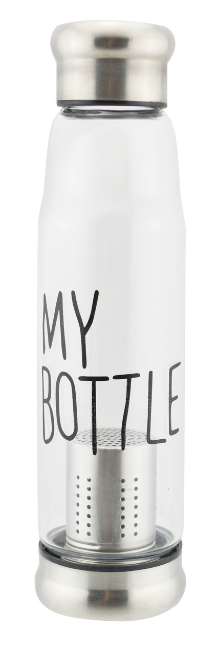 Пляшка скляна My Bottle 550 мл із ситечком для заварки Silver (np2_2672)