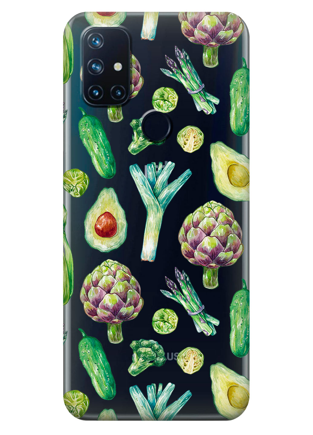 Прозорий силіконовий чохол iSwag для OnePlus Nord N10 з малюнком - Корисна їжа (KS14811)