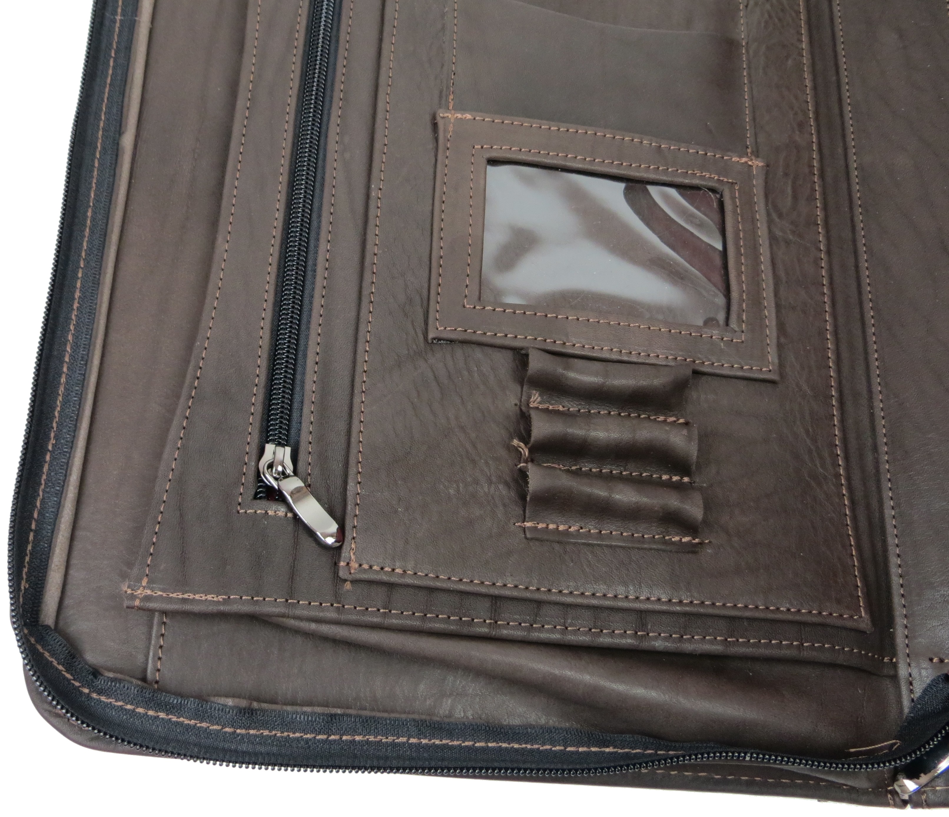 Деловая папка для документов из кожи под крокодила Portfolio Коричневый (Port1015 croco brown)