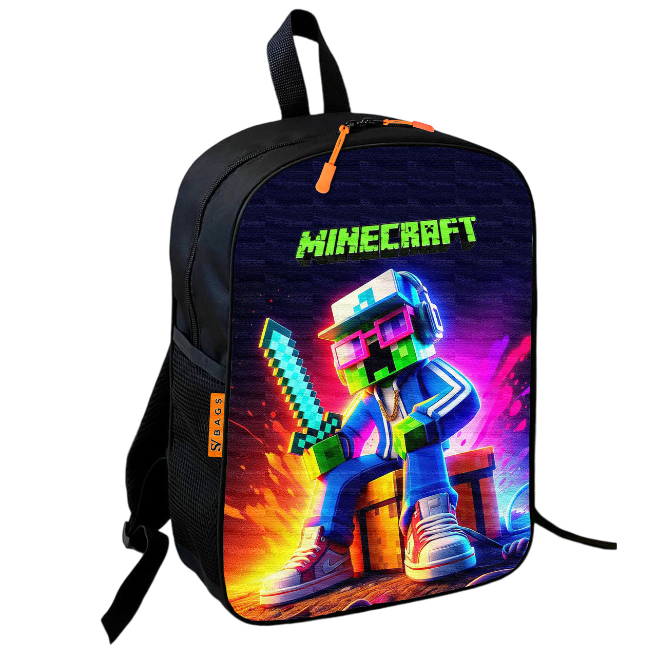 Дитячий шкільний рюкзак Minecraft Крипер з мечем 36×27×13 см