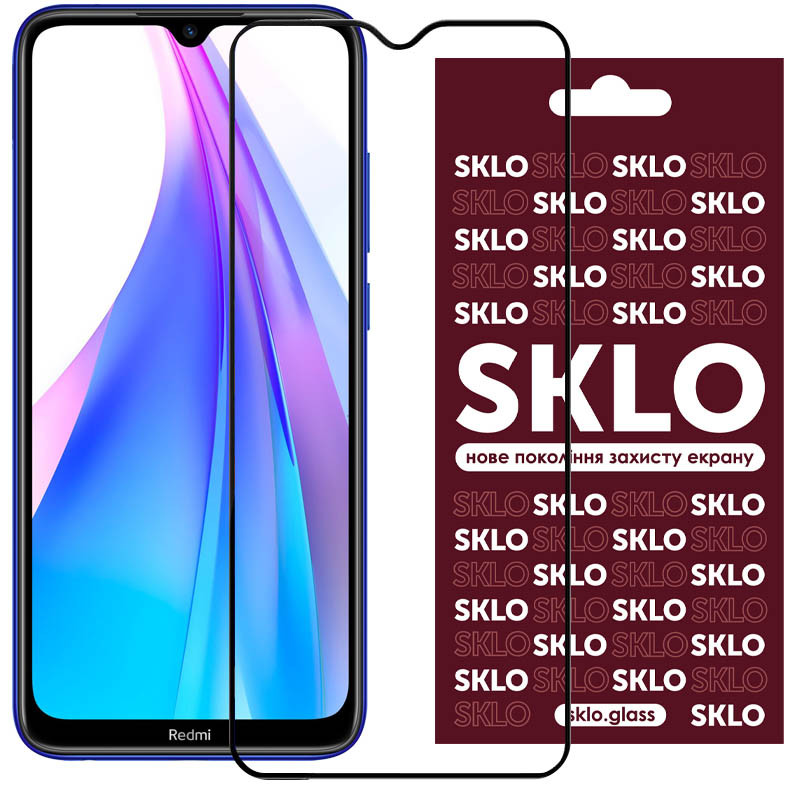 Защитное стекло SKLO 3D full glue для Xiaomi Redmi Note 8T Черный 908811