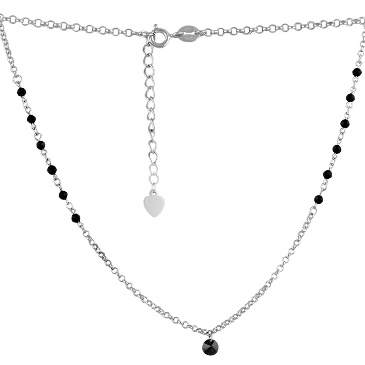 Серебряное колье SilverBreeze с натуральным шпинелью (2102601) 450-500