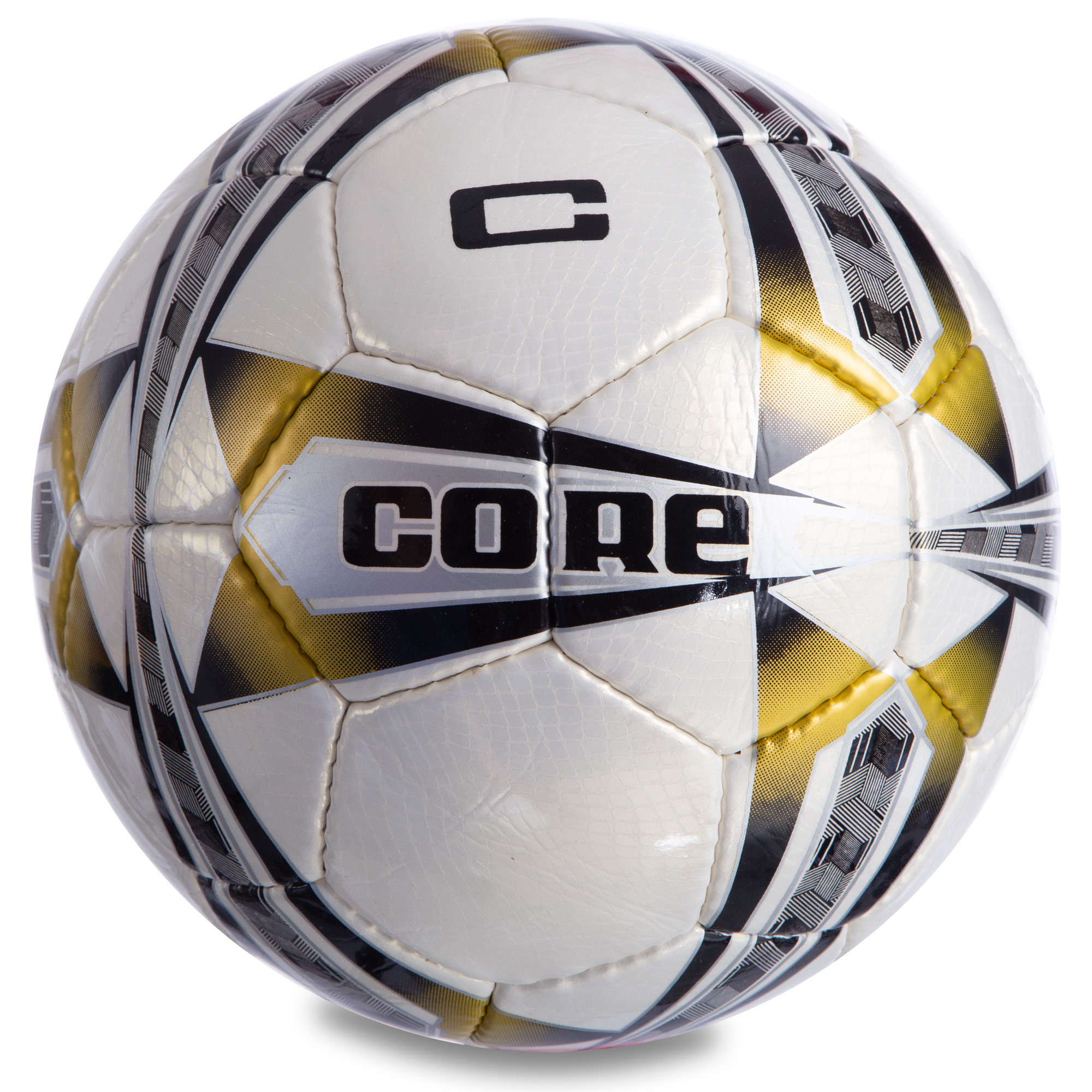 Мяч футбольный planeta-sport №5 PU CORE 5 STAR CR-006 Белый-золотой