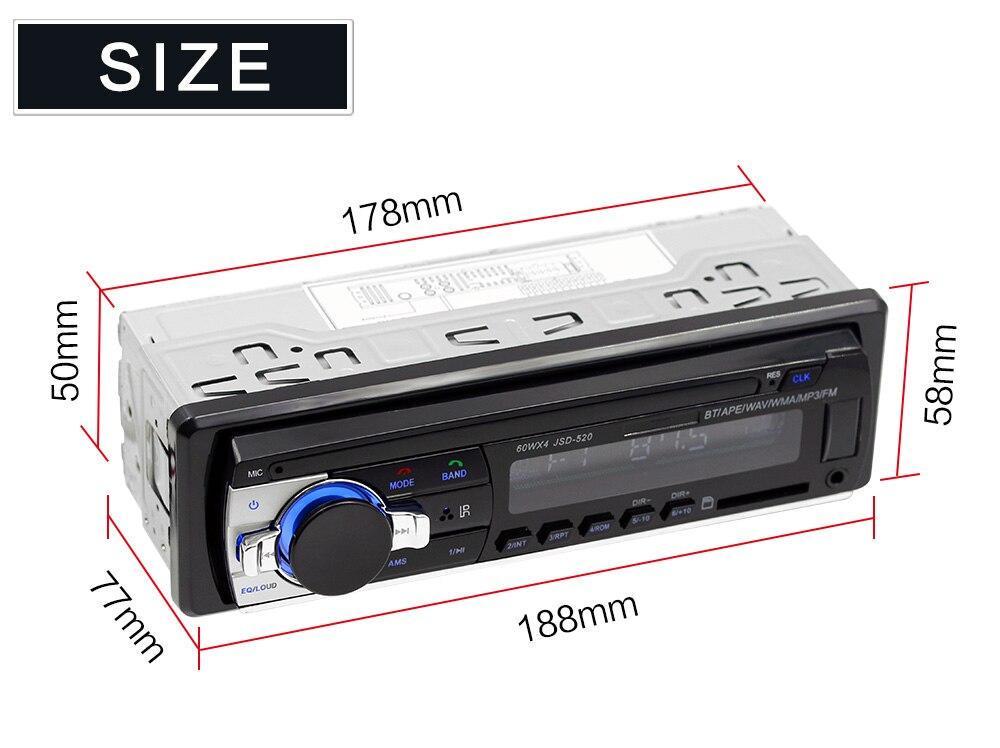 Автомагнітола Jsd 520 Bluetooth+USB+SD+AUX 4x60W
