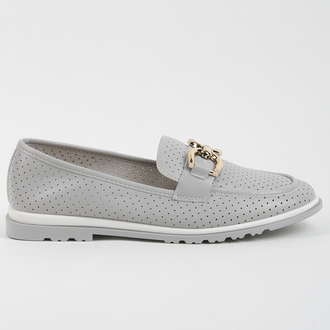 Мокасины женские 339634 р.38 (24) Fashion Серый