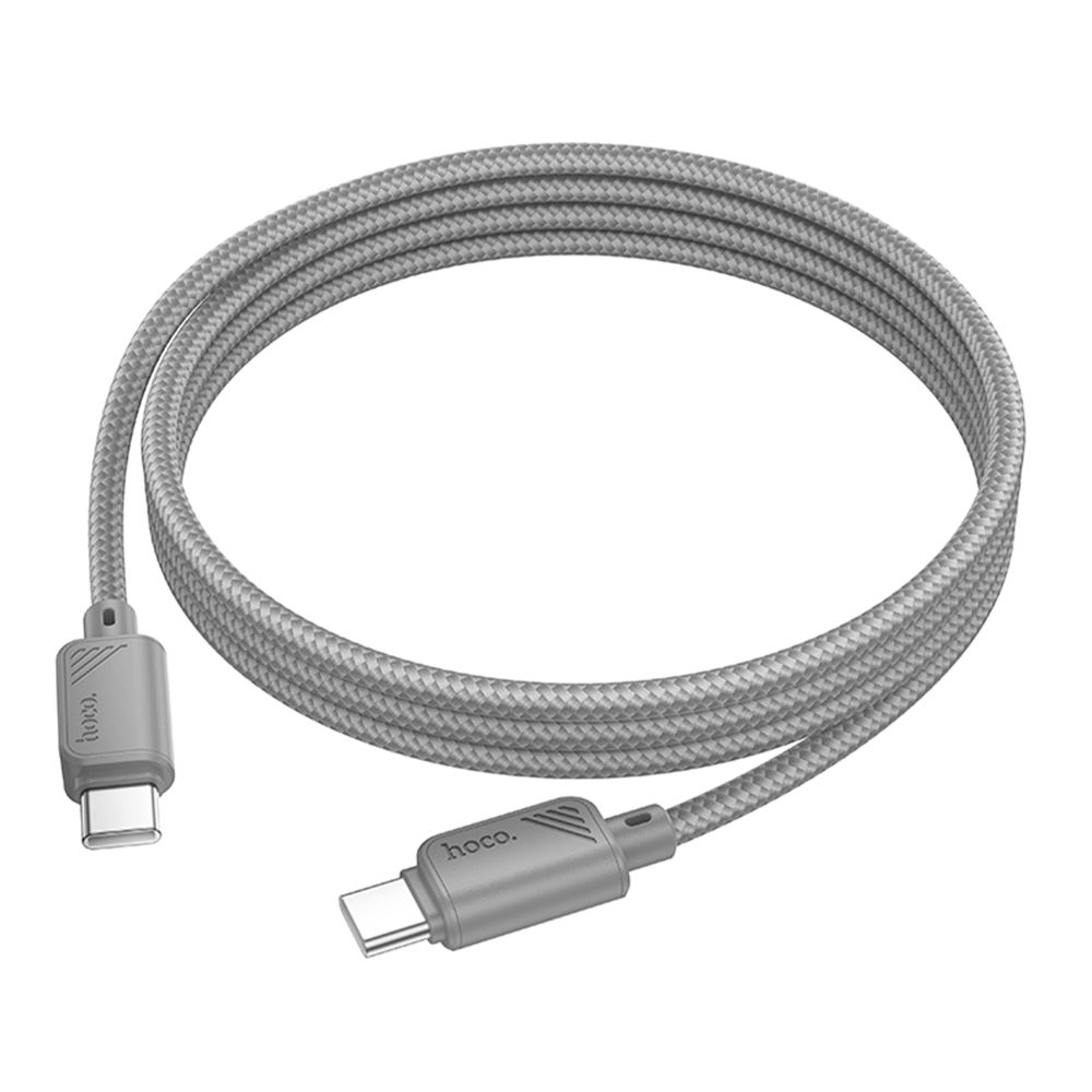Кабель синхронизации Hoco X113 Nylon braided Type-C to Type-C 60W/3A 1 м Grey (36775_3609173)
