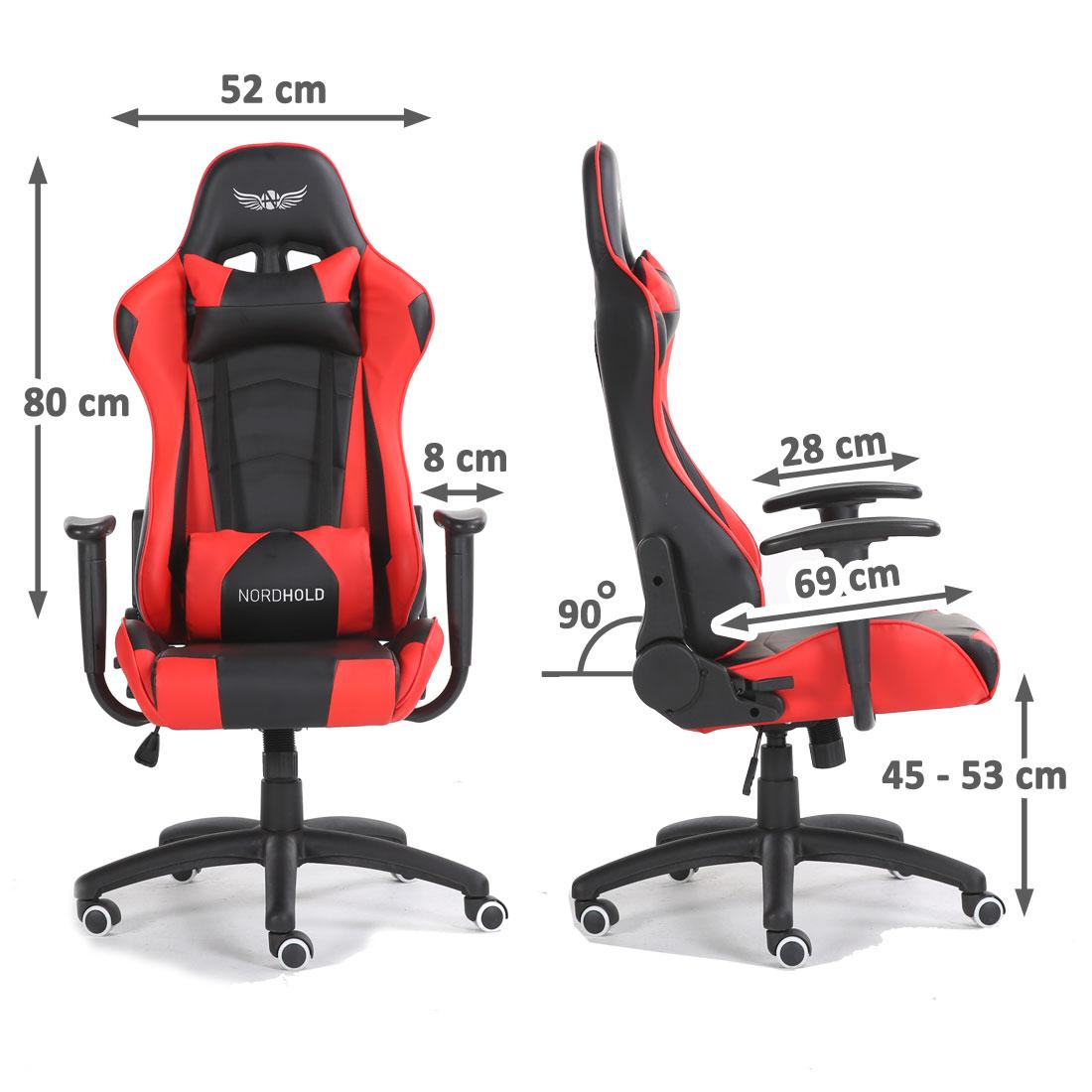 Комп'ютерне крісло для геймера NORDHOLD YMIR RED