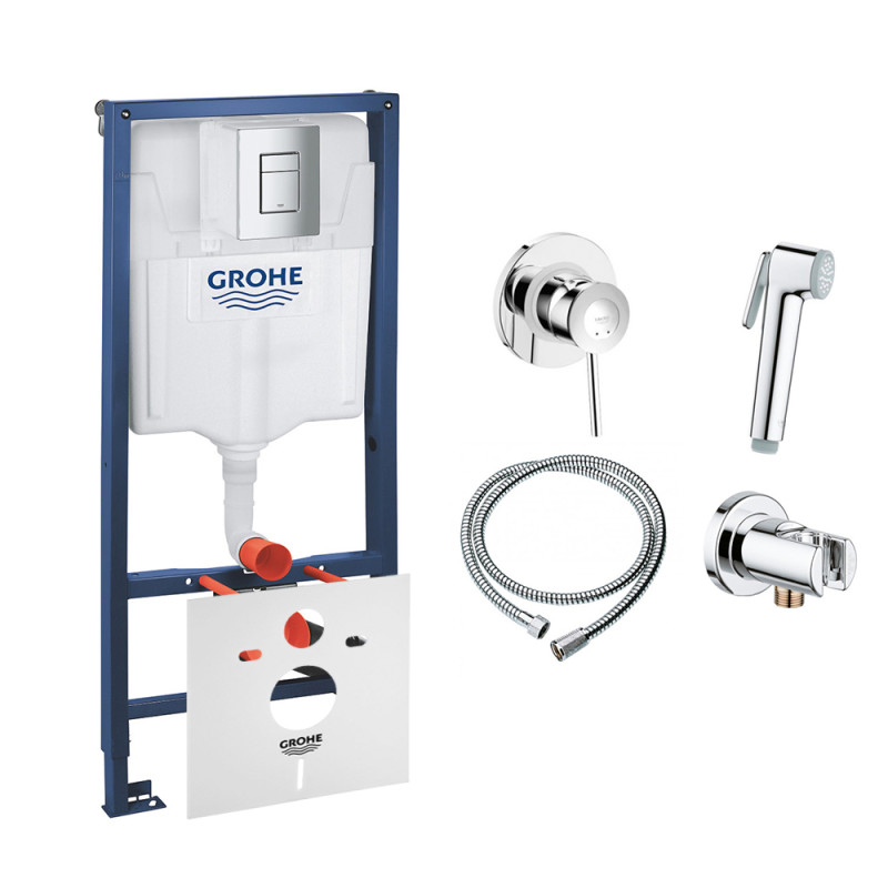 Комплект Grohe Інсталяція Rapid Sl 38772001 + Набір Для Гігієнічного Душа З Змішувачем Bauclassic 111048