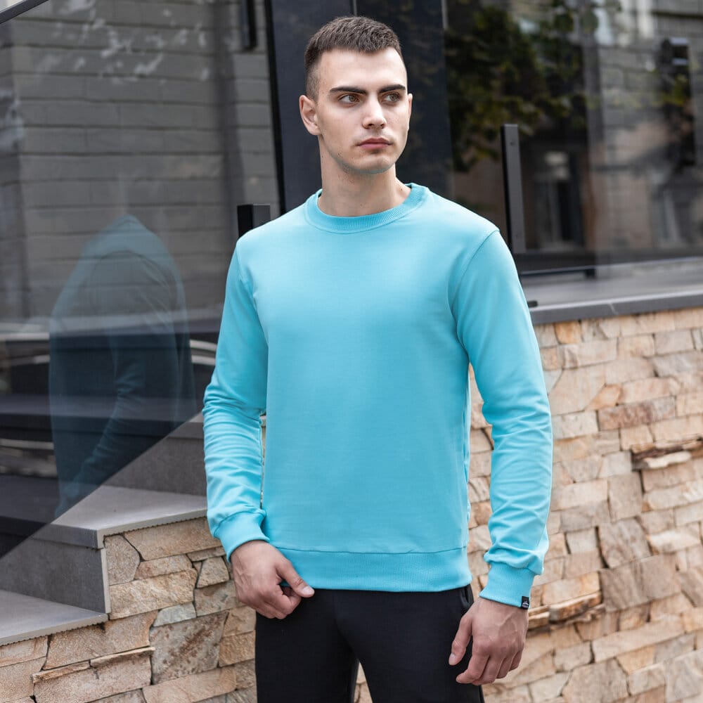 Свитшот мужской Pobedov 001 110383 XXL Бирюзовый (00000000621)