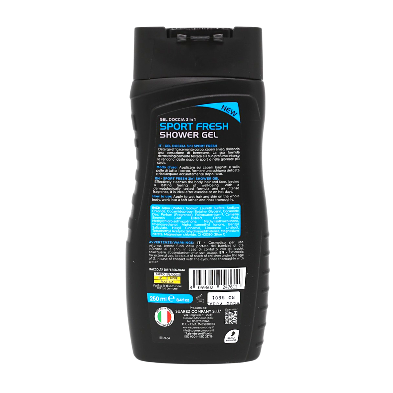 Гель для душа мужской Eloderma 3в1 Sport Fresh 250 мл