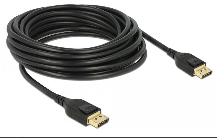 Кабель монітора-сигнальний Delock DisplayPort M/M  5.0m v1.4 8K@60Hz 19pin D=4.5mm Sert. чорний (70.08.5663)