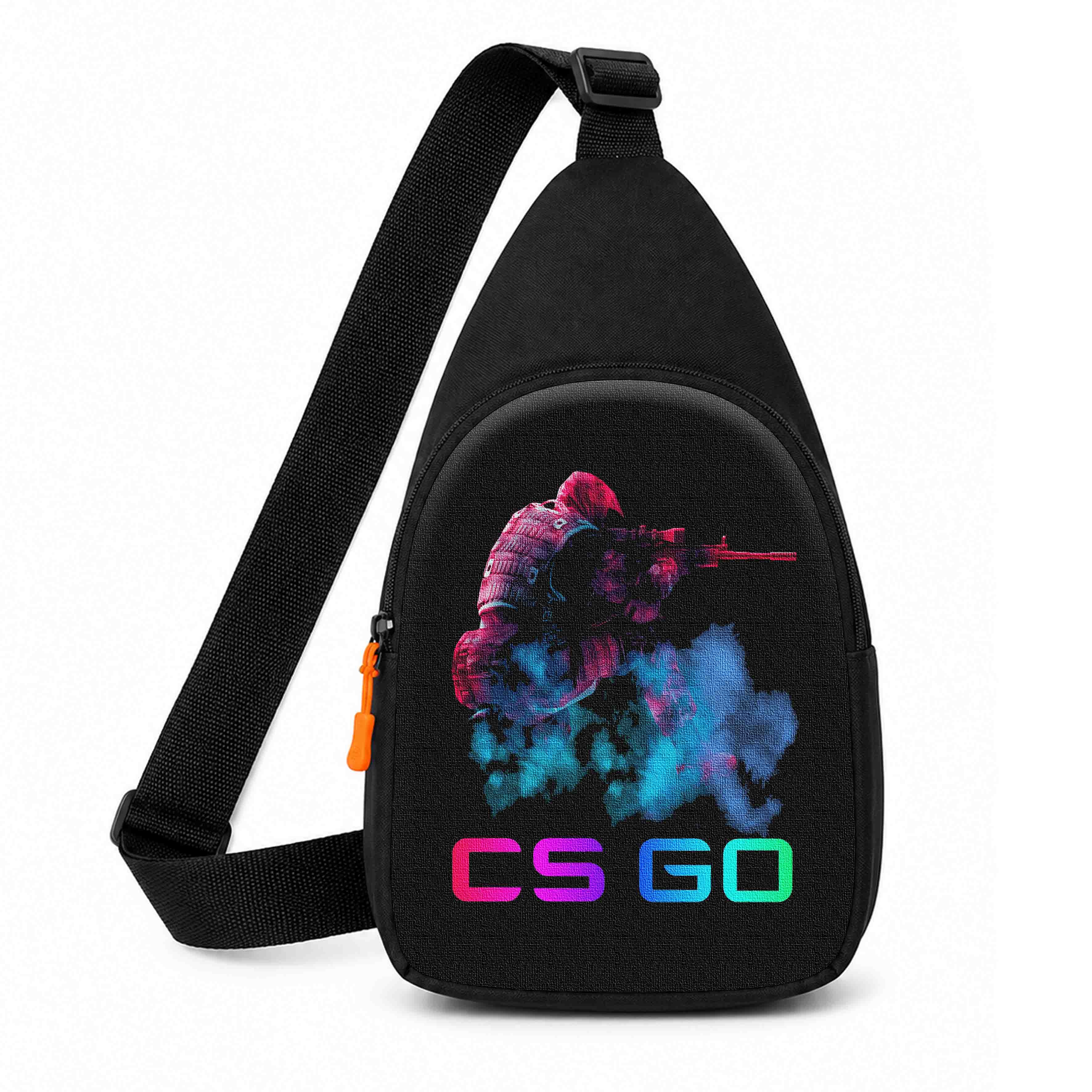Дитяча сумка-слінг через плече Counter-Strike, чорна, 29x17x5 см