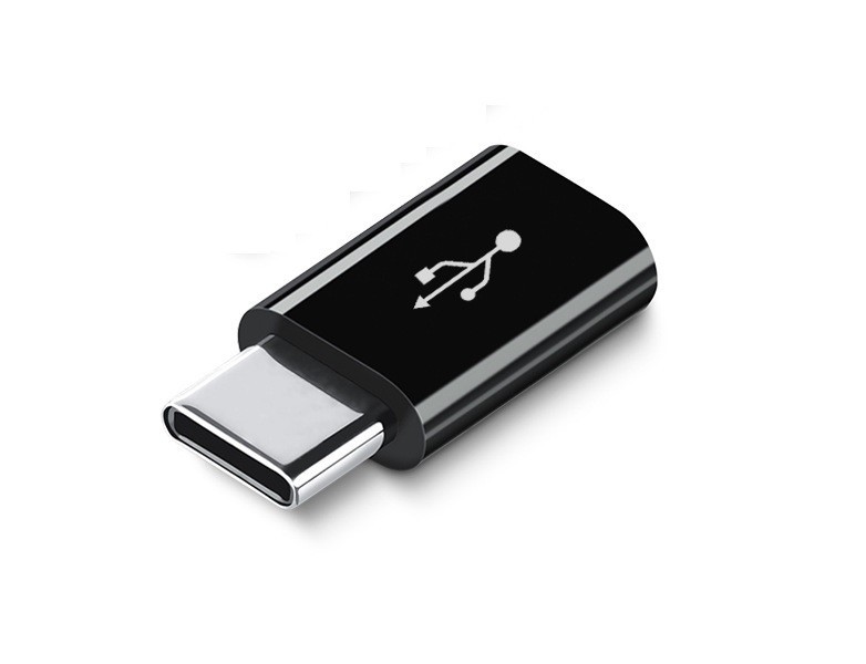 Адаптер Переходник microUSB на Type-C GT Black (43623534525)
