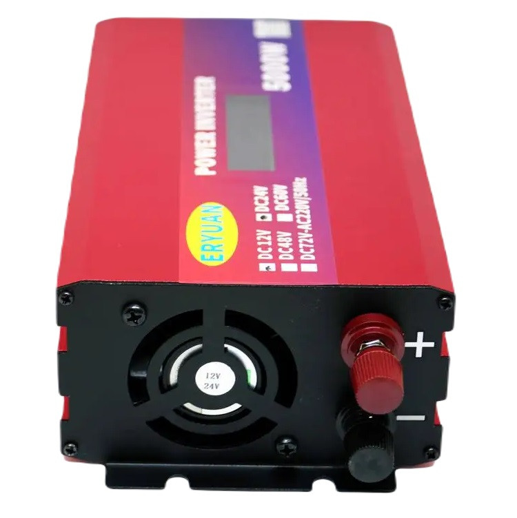 Преобразователь напряжения инвертор Eryuan 5000W DC/AC 12V-220V с вольтметром Red