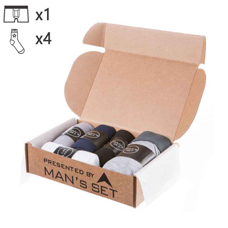 Комплект чоловічих класичних боксерів та шкарпеток MAN's SET M (1152-137)