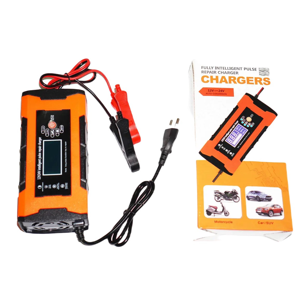 Зарядное устройство для автомобильного аккумулятора RIAS 12V 10A / 24V 5A Orange (3_03718)