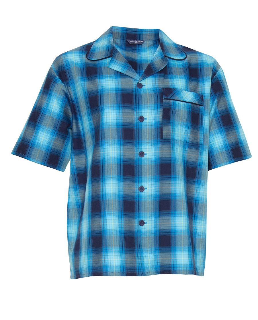 Пижамный топ Cyberjammies Elliot 6559 M Ярко-синий в клетку (5051877349698)
