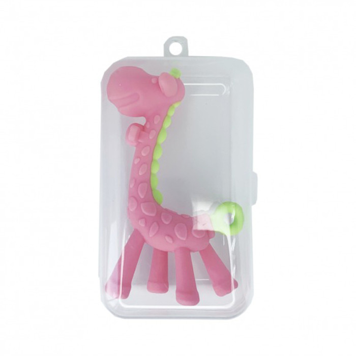 Силиконовый прорезыватель Жираф Mega Zayka MGZ-0416 (Pink) в футляре