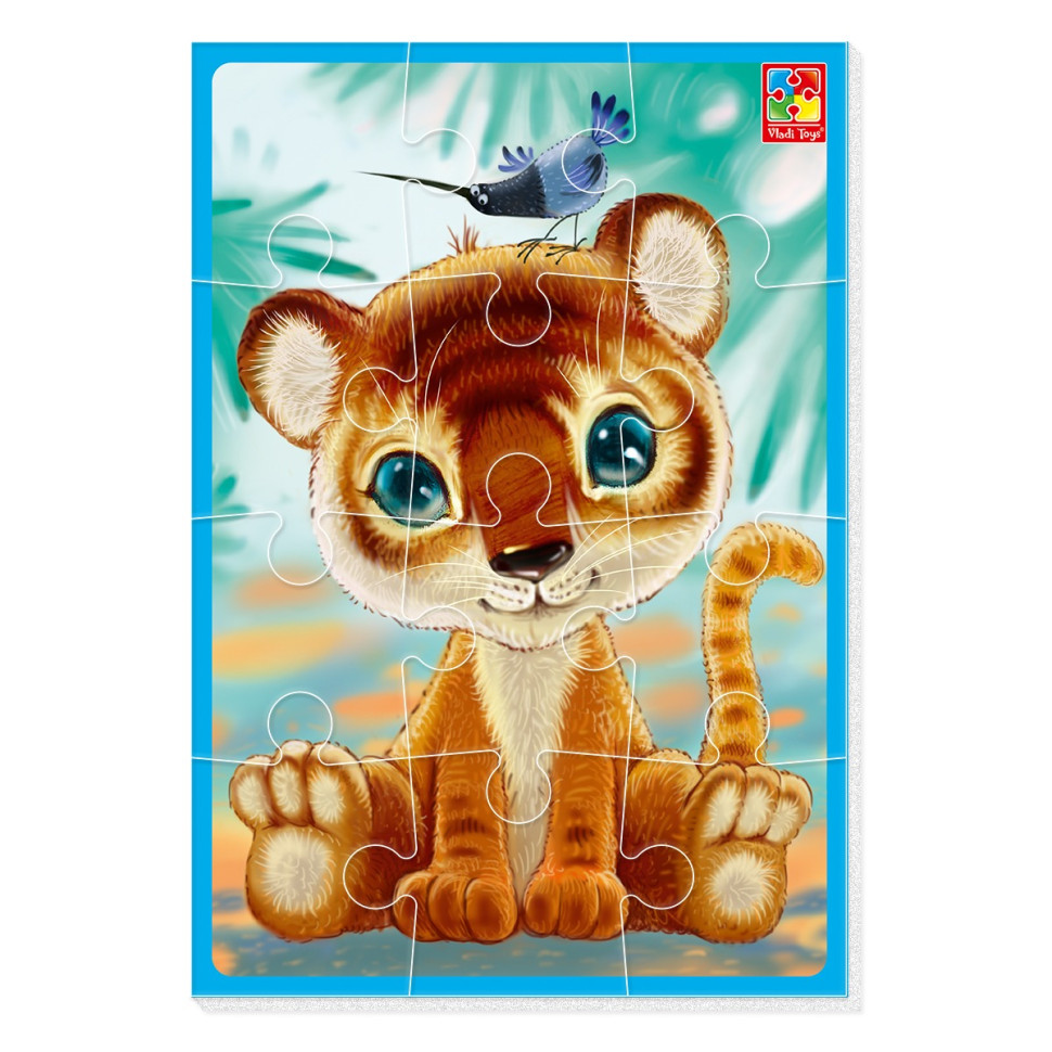 Мягкие пазлы Vladi Toys VT1103-93 Малыш сможет Тигренок 12 элементов Разноцветный (57182)