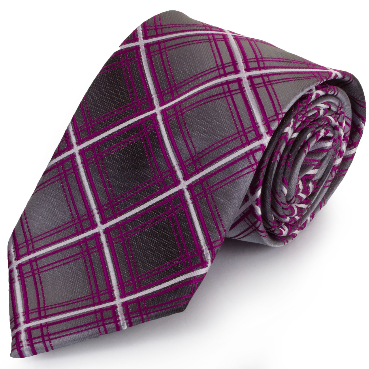 Краватка поліестерова стандарт Schönau-86 Сіро-рожевий