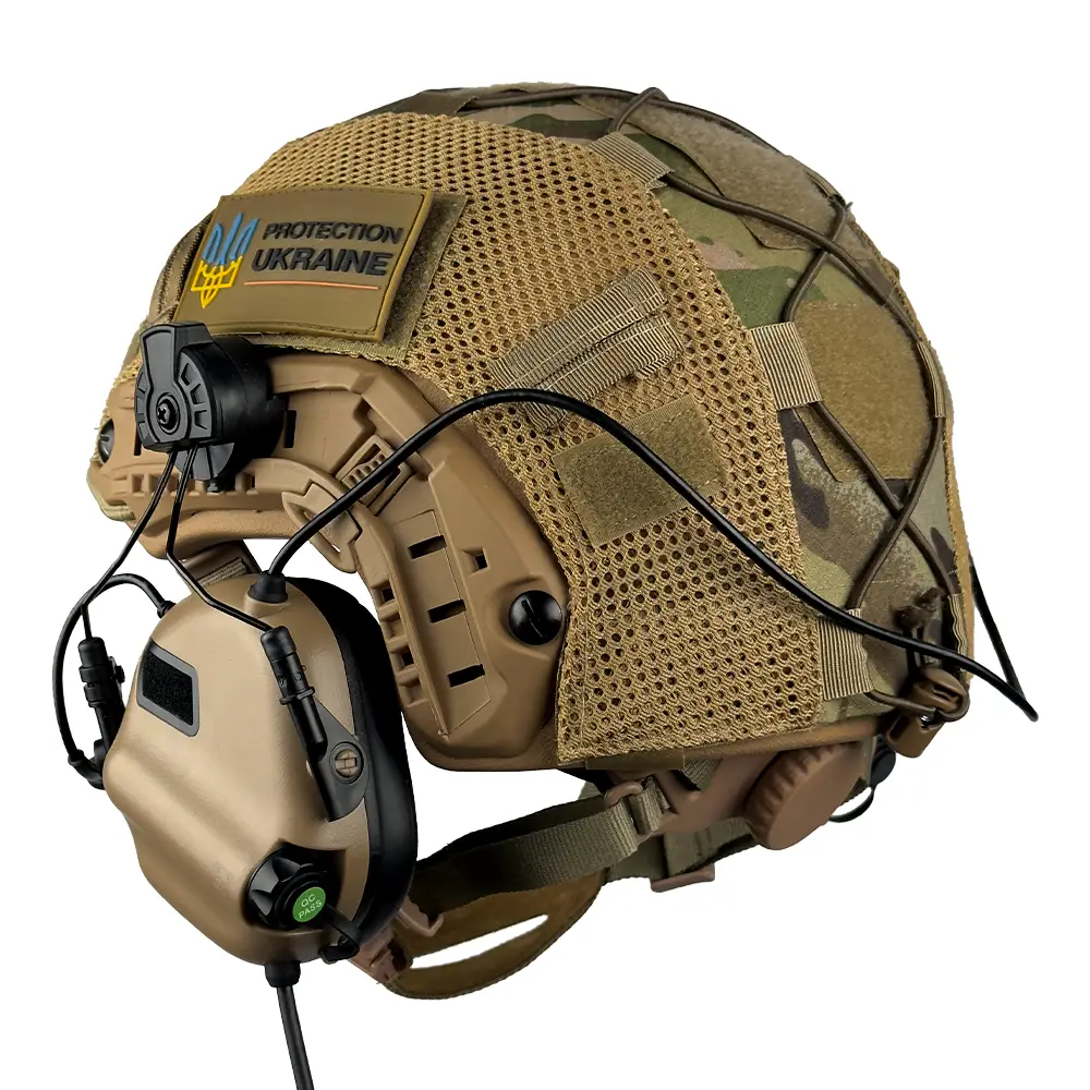 Комплект шлем FAST Team Wendy Helmet NIJ IIIA/наушники Earmor M32H MOD3/кавер M Койот
