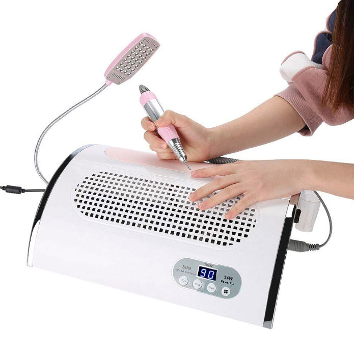 Маникюрный аппарат 4 в 1 SalonHome T-SO32561 Simei 858-7 вытяжка, фрезер, лампа