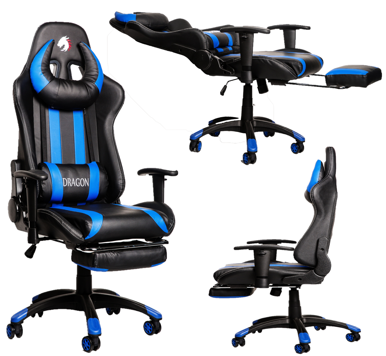 Комп'ютерне крісло для геймерів ZANO DRAGON BLUE