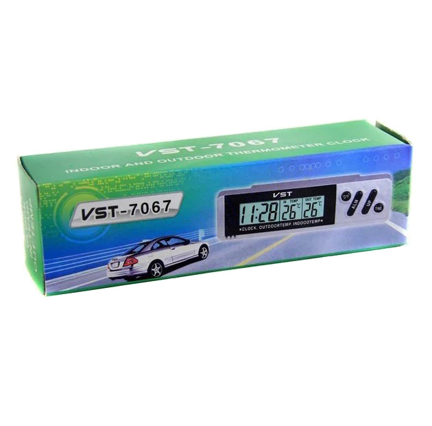 Годинники в автомобіль VST 7067 електронні Чорні