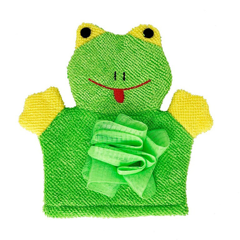 Мочалка-перчатка для купания малышей Mega Zayka MGZ-0911 (Green) Лягушка