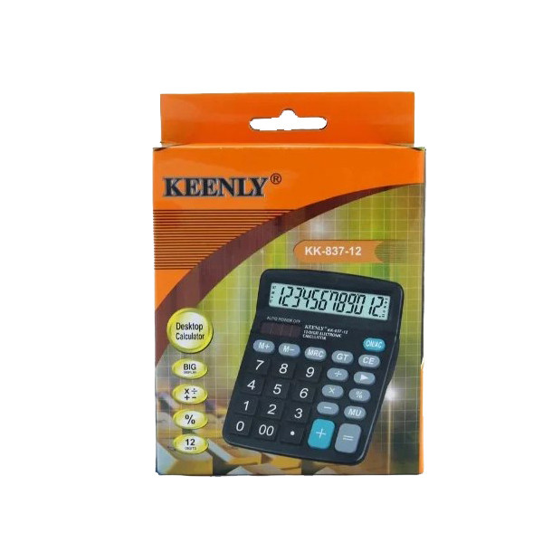 Калькулятор звичайний Keenly KK 837-12, настільний, чорний