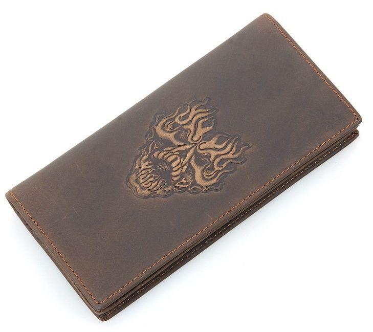 Бумажник мужской Vintage натуральная кожа в винтажном стиле Коричневый (14384)