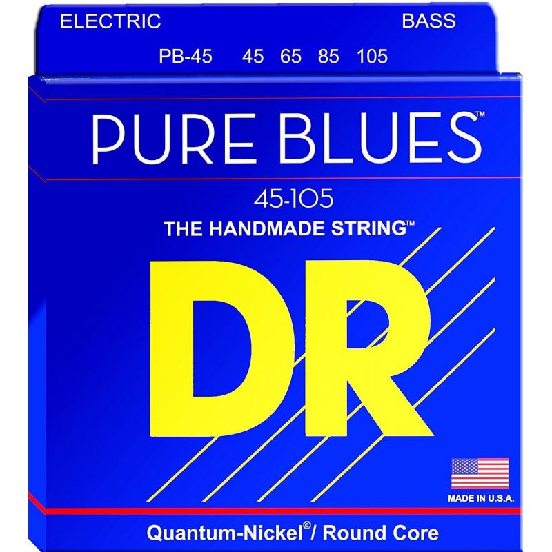 Струны для бас-гитары DR PB-45 Pure Blues Quantum-Nickel Medium Bass Strings 45/105