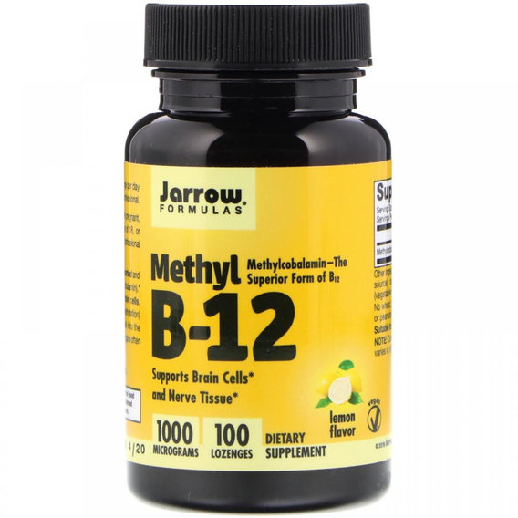 Метилкобаламин Jarrow Formulas Methyl B-12 1000 mcg 100 Lozenges Lemon Flavor