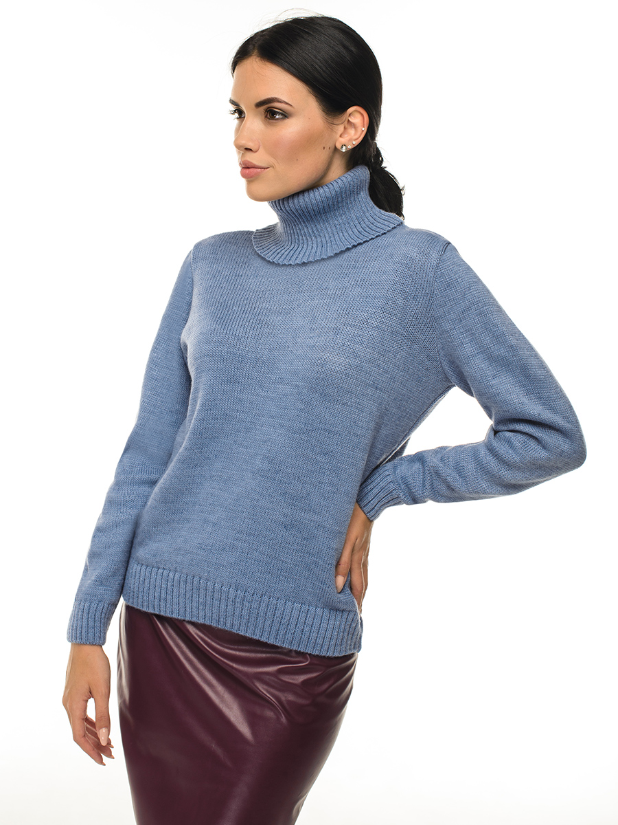Класичний жіночий светр SVTR 46-48 Джинс (440)
