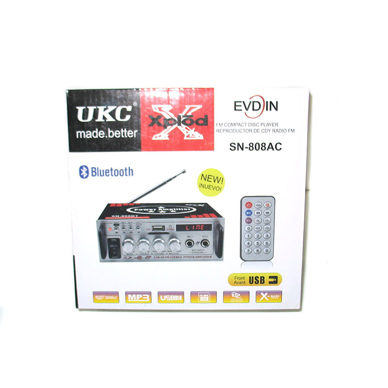 Підсилювач звуку Bluetooth UKC SN-808AC Silver (008339)