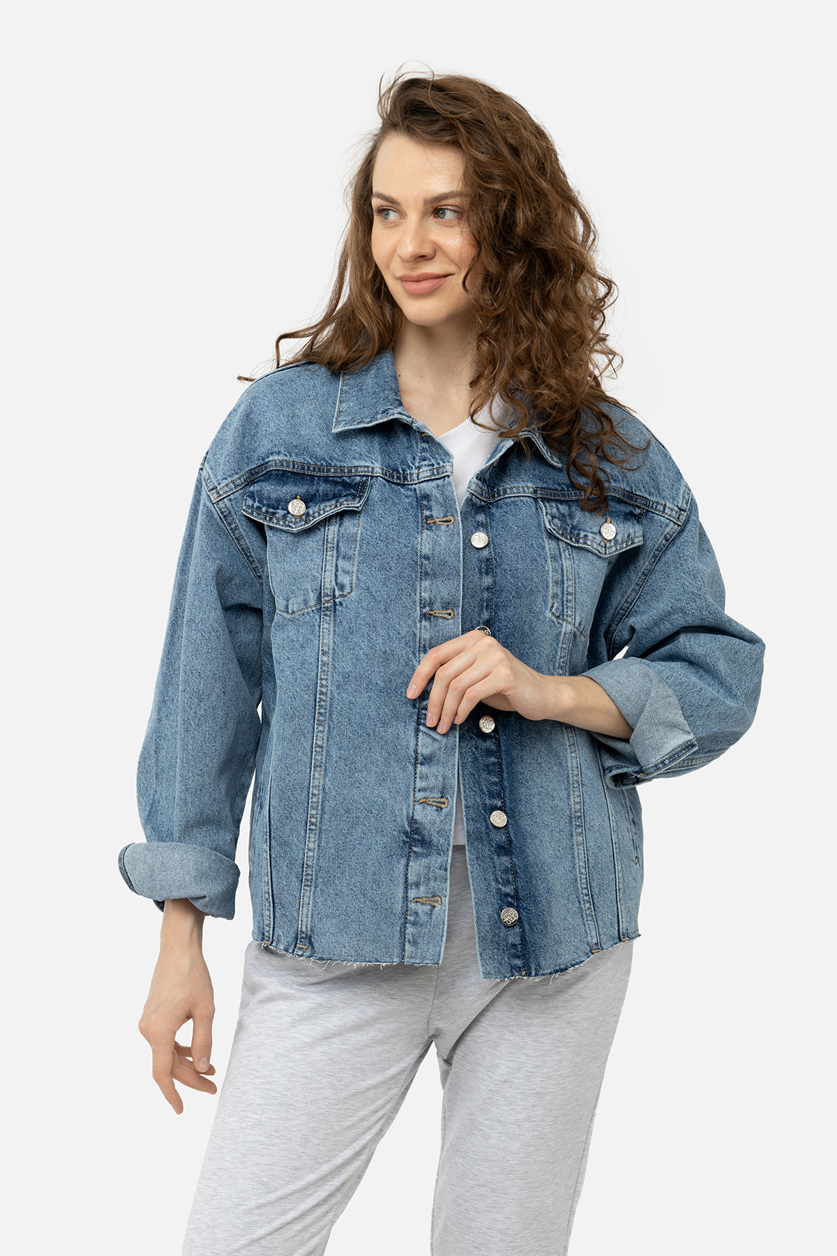 Женская джинсовая куртка Zeo Basic XL Голубой ЦБ-00245188 (SKT000980743)