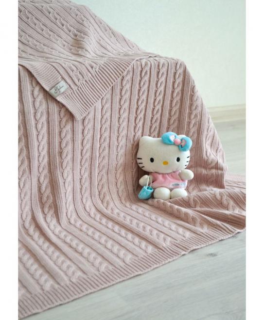 Вязаный плед Прованс Soft 140х180 см Бежевый (3033)