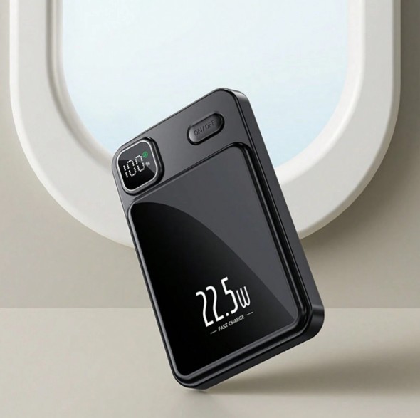 Магнитный павербанк Magnetic Power Bank 10 000 мАч с мощностью 22.5 Вт Черный (2104618430)