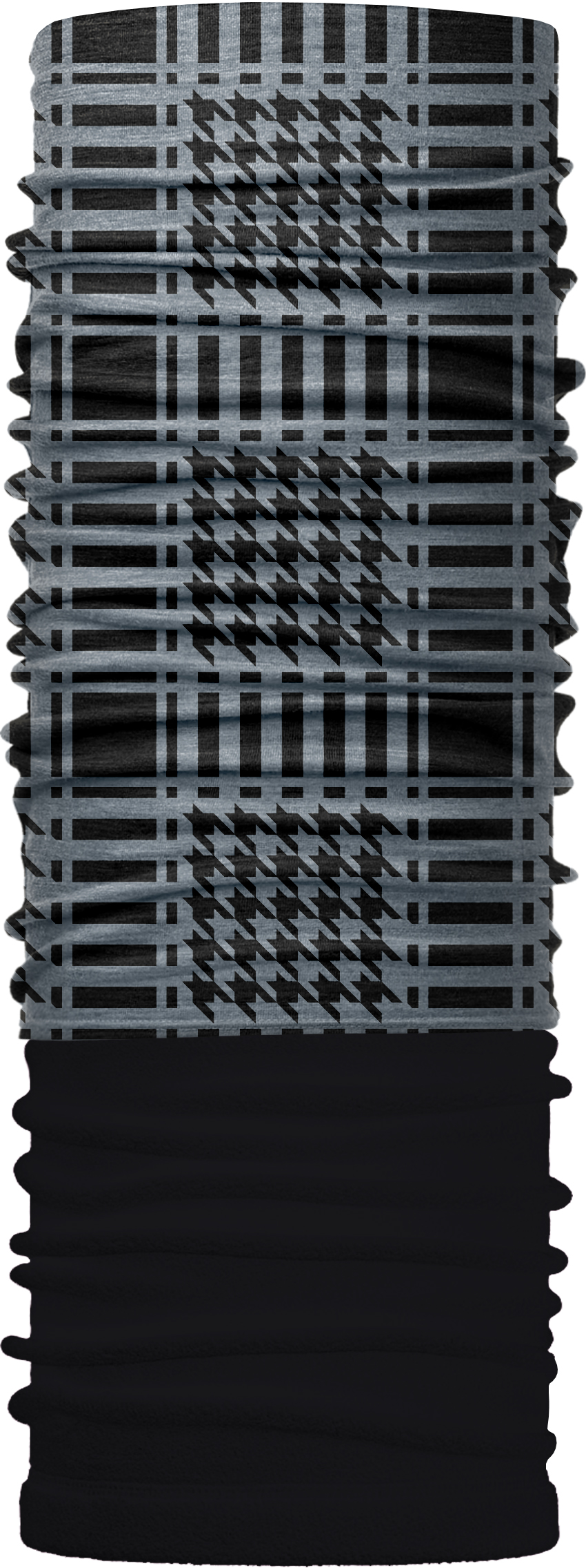 Зимовий бафф Бандана-трансформер двошаровий сіра арафатка Чорний з сірим (ZBT-2f-068-3)