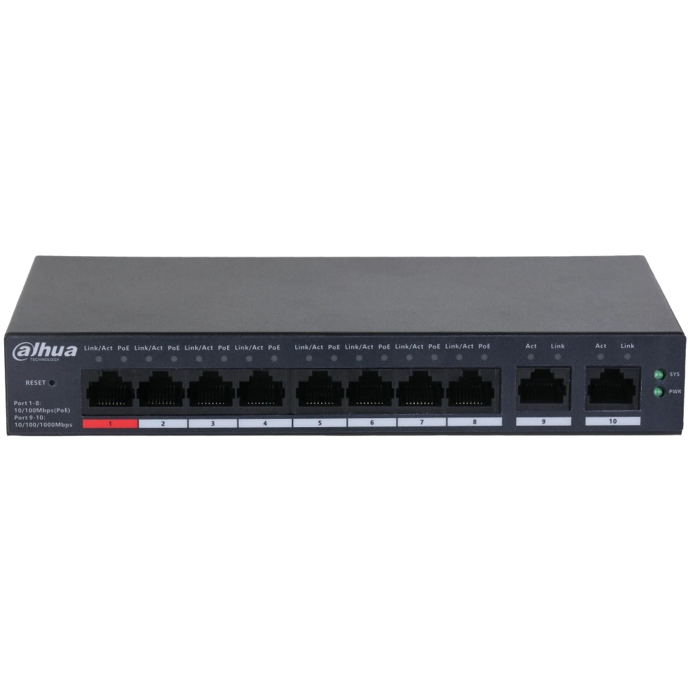 Неуправляемый PoE-коммутатор Dahua DH-CS4010-8ET-110