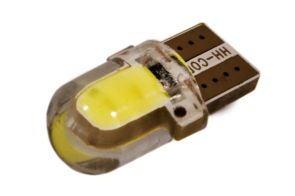 Світлодіодна лампа AllLight T10 1 діод COB 1W W2,1x9,5d 12V WHITE у силіконі МАЛЕНЬКА
