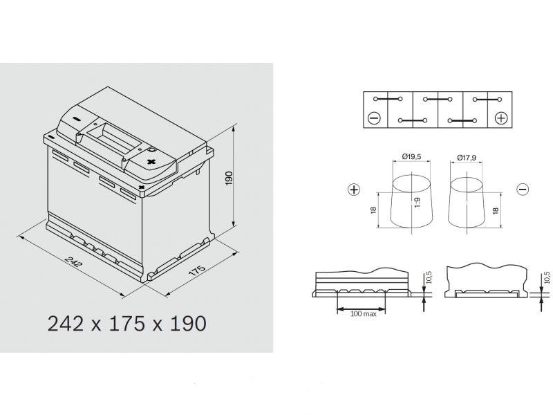 Автомобильный аккумулятор Bosch 0092S50050 S5  SILVER   63 А*ч  -/+   610A