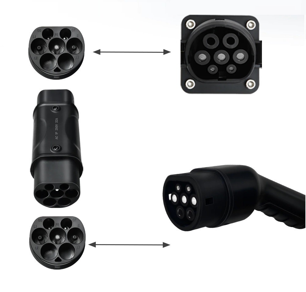 Адаптер Переходник Type 2 - Type GB-T Bluefield (Mennekes IEC 62196-2 – Type GB-T ) Black (343050570)