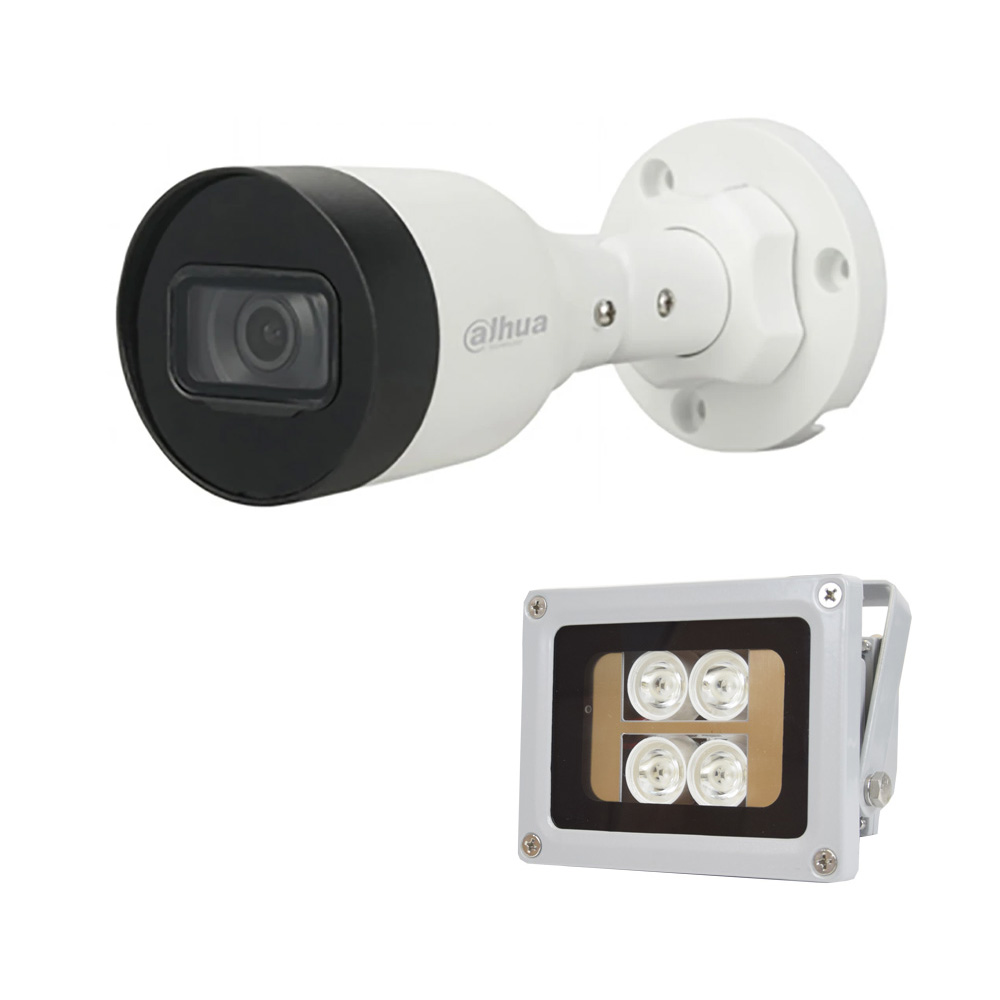 Комплект IP-видеокамера 4 Мп Dahua DH-IPC-HFW1431S1P-S4 2.8 мм и ИК-прожектор Lightwell LW4-40IR60-12
