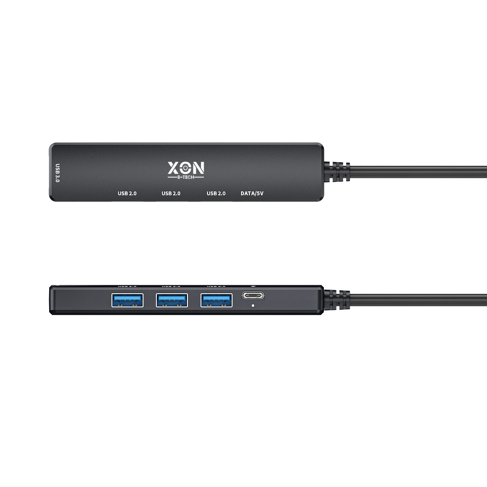 USB-хаб XON SmartHub 5 в 1 Type-С 4xUSB3.0 + Type-C Черный (UHCHP055300B 5122)