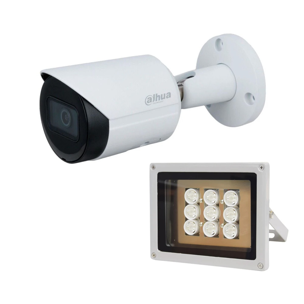Комплект IP-видеокамера 2 Мп Dahua DH-IPC-HFW2230SP-S-S2 2.8 мм и ИК-прожектор Lightwell LW9-100IR45-220