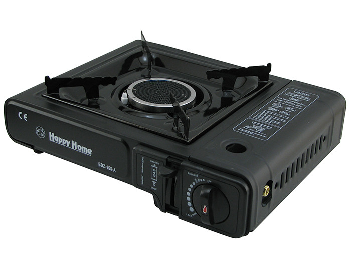 Портативна газова плита Happy Home BDZ-155-A з керамічним інфрачервоним пальником Black (3_01390)