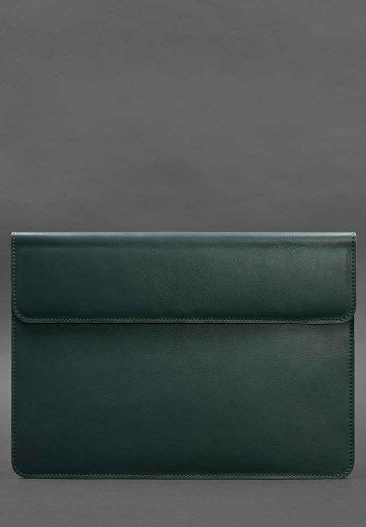 Шкіряний чохол-конверт на магнітах для MacBook 15 дюйм Зелений BlankNote
