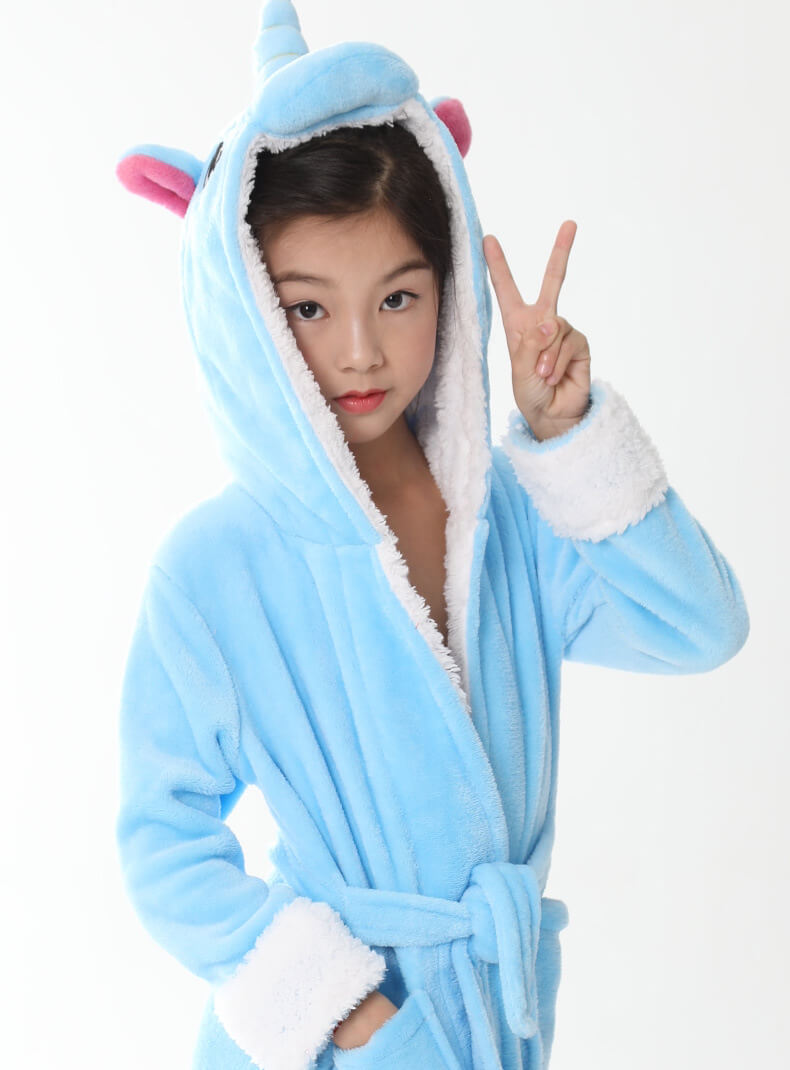 Халат дитячий BearWear Єдиноріг New XS - зріст 90 - 100 см Блакитний