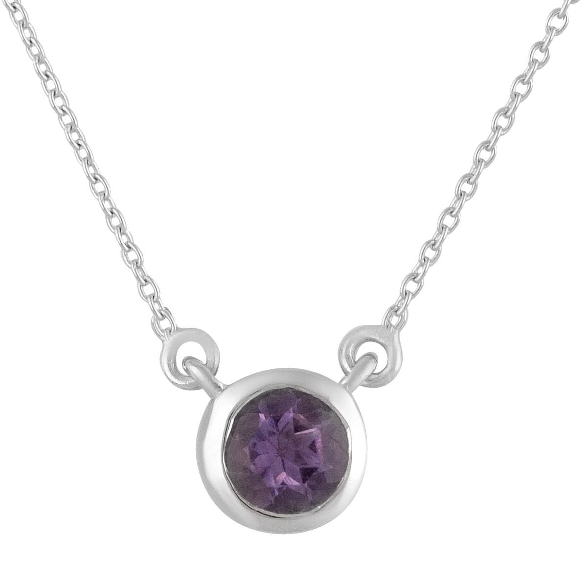 Серебряное колье SilverBreeze с натуральным аметистом 0.463ct (2118299) 450-480